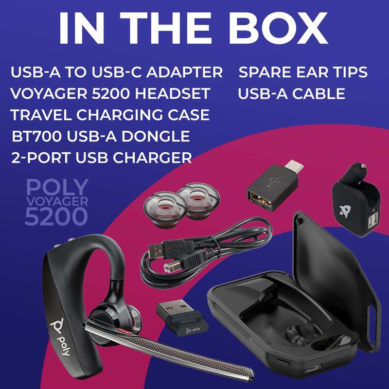 Fone de ouvido Bluetooth Plantronics Poly Voyager 5200 UC - Global